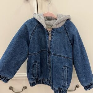 Zara Kids Denim Jacket with Gray Hood